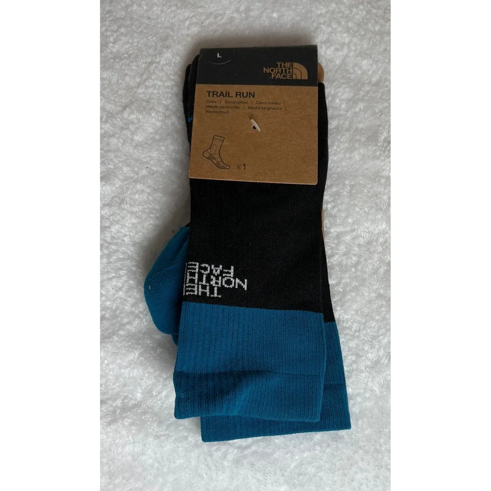 The North Face Trail Run Crew Socks Sapphire Slate Large NF0A882FP60-L